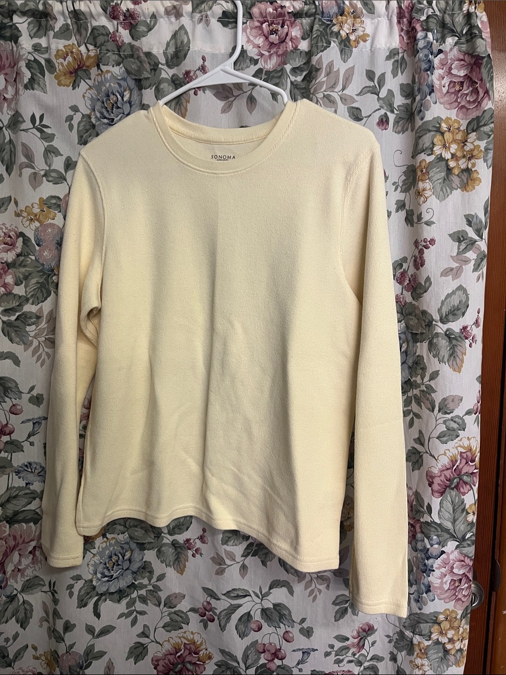 Sonoma Pale Yellow Long-Sleeve Crewneck Top